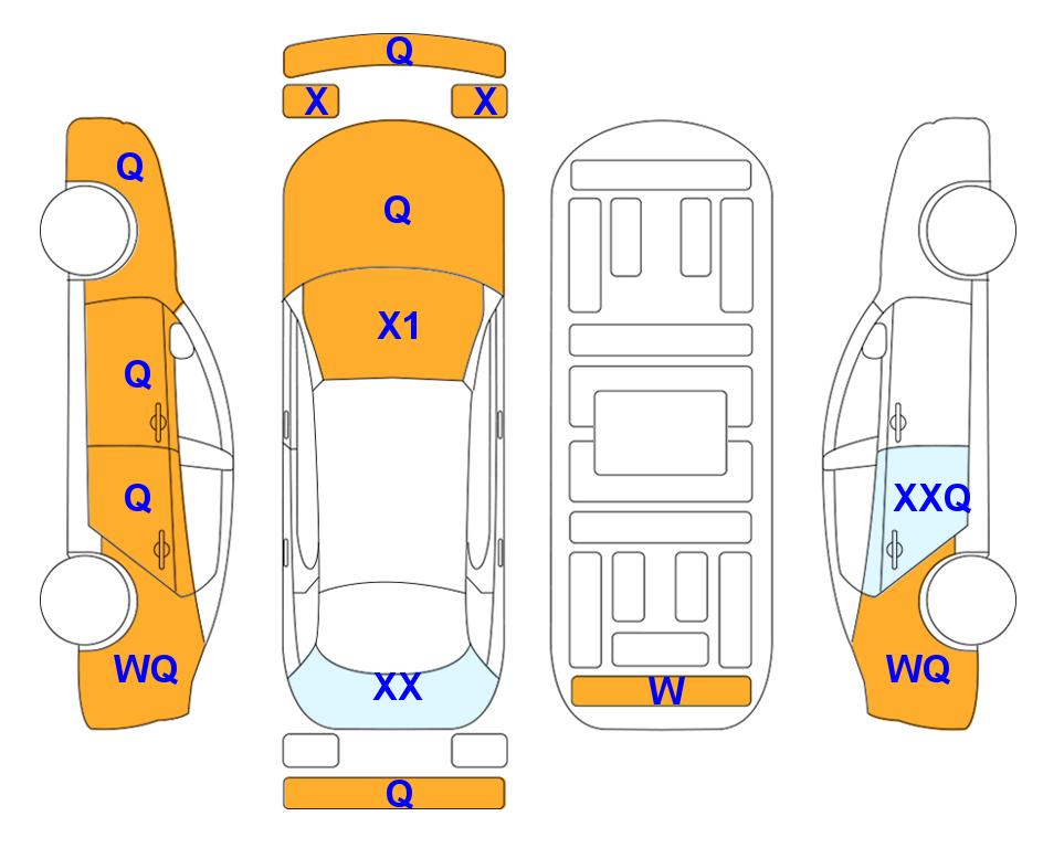 Схема состояния кузова Lotte для KIA CARNIVAL KA4 (D) 2.2 Prestige 9-Seater