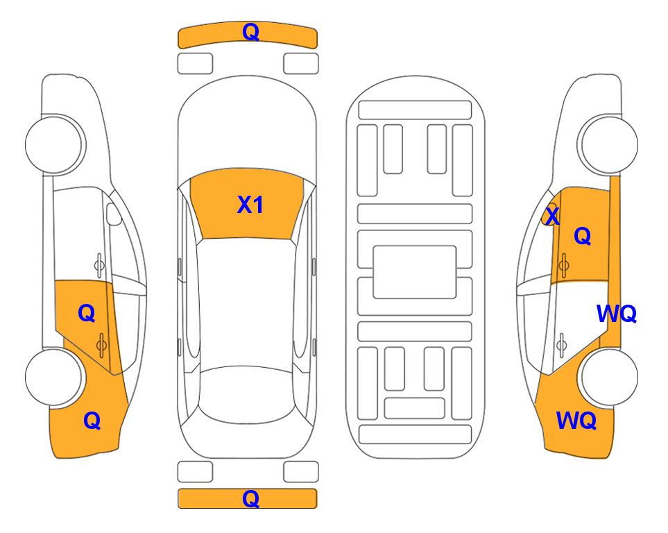 Схема состояния кузова Lotte для KIA THE NEW CARNIVAL (D) 2.2 Luxury 9-Seater