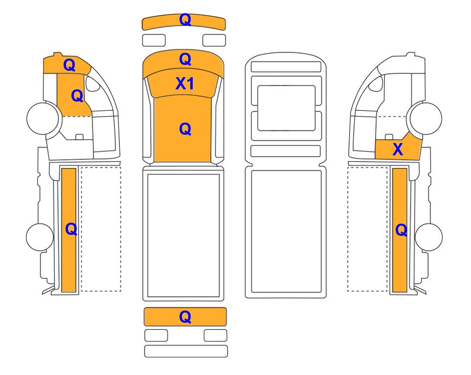 Схема состояния кузова Lotte для KIA BONGO (E) 1-Ton King Cab Extra Long Wheelbase 2WD GLS