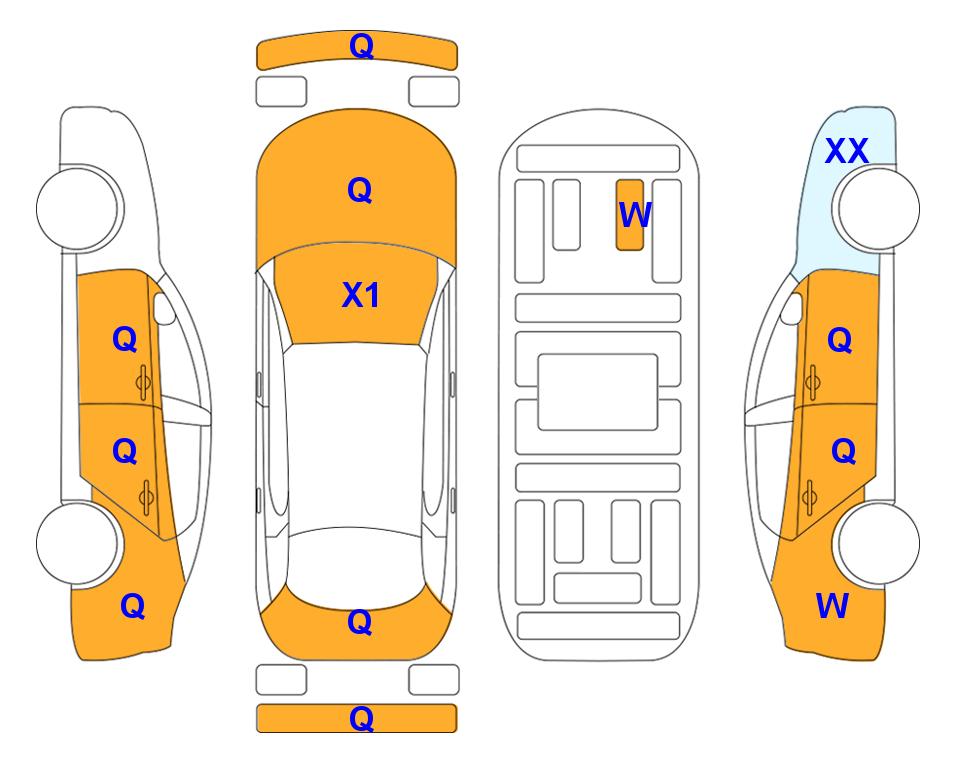 Схема состояния кузова Lotte для Hyundai VENUE (G) 1.6 Modern