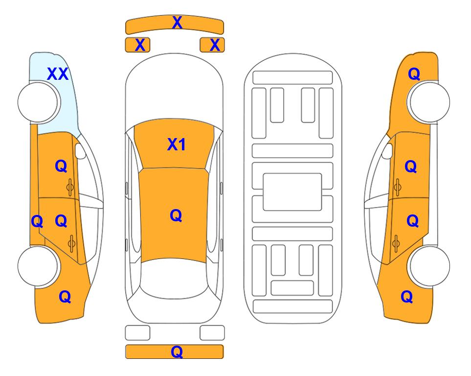 Схема состояния кузова Lotte для Hyundai ALL NEW AVANTE (G) 1.6 MODERN