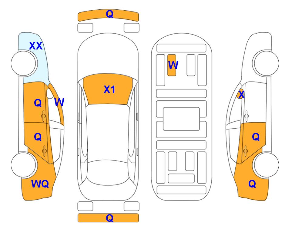 Схема состояния кузова Lotte для Hyundai THE NEW GRANDEUR (H) 2.4 Premium