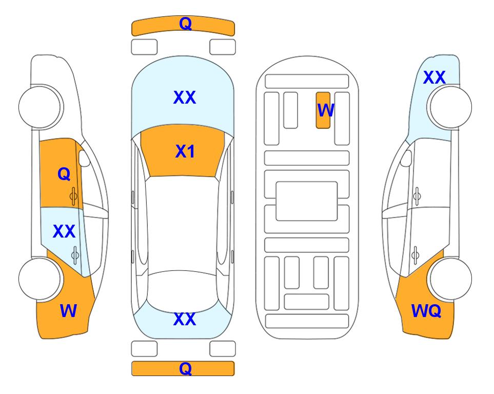 Схема состояния кузова Lotte для Hyundai THE ALL NEW TUCSON (H) 1.6 T Premium 2WD