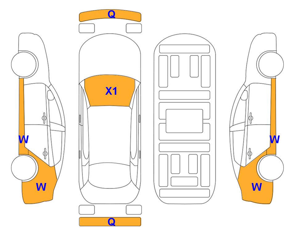 Схема состояния кузова Lotte для KIA THE NEW K3 (G) 1.6 Trendy
