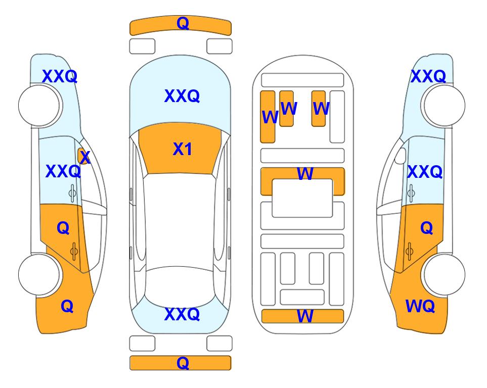 Схема состояния кузова Lotte для Genesis GENESIS GV60 (E) Standard 2WD