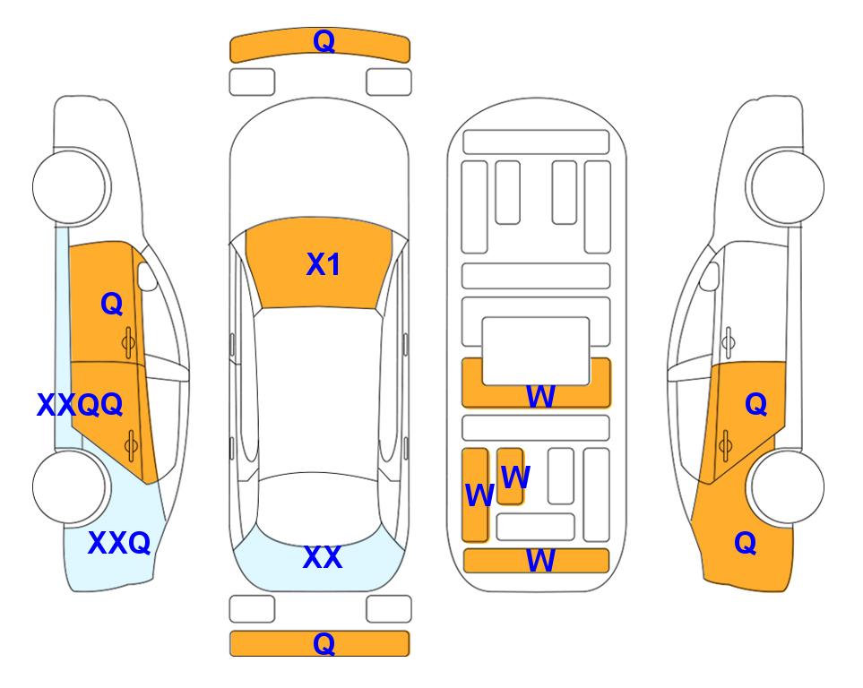 Схема состояния кузова Lotte для KIA K3 (G)1.6 Trendy 2WD AT