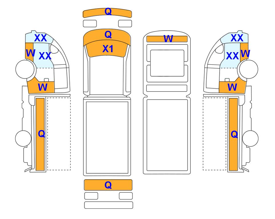 Схема состояния кузова Lotte для Hyundai PORTER II (D) 2.5 Super Cab Extra Long Wheelbase Smart 2WD