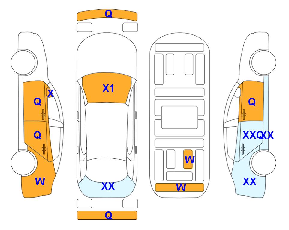 Схема состояния кузова Lotte для Hyundai THE NEW GRANDEUR (H) 2.4 Exclusive