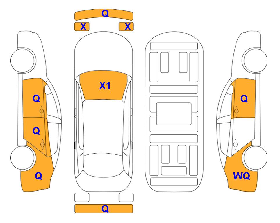 Схема состояния кузова Lotte для KIA INTERACTIVE K5 (G) 2.0 Prestige