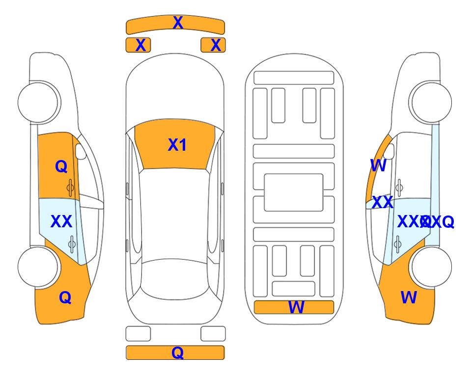 Схема состояния кузова Lotte для Hyundai ALL NEW AVANTE (G) 1.6 MODERN