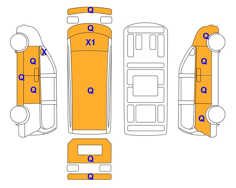 Схема состояния кузова Lotte для Hyundai STARIA (D) 2.2 Cargo 3-Seater Modern