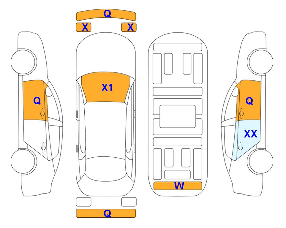 Схема состояния кузова Lotte для KIA SORENTO MQ4 (H)1.6T Prestige 5-Seater 4WD AT