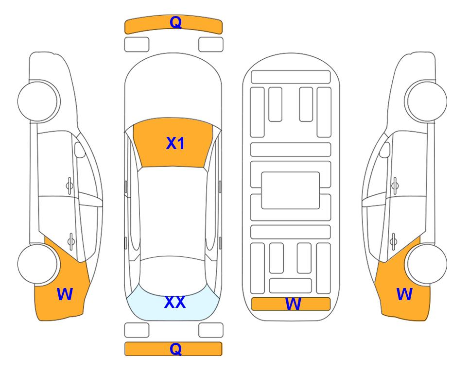 Схема состояния кузова Lotte для Hyundai THE NEW GRANDEUR (G) 2.5 Le Blanc