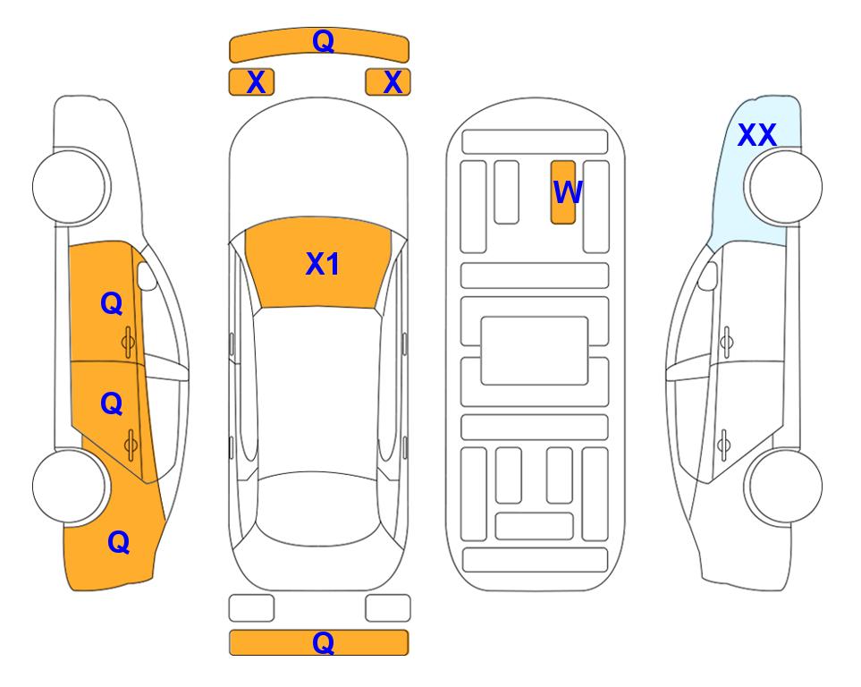 Схема состояния кузова Lotte для KIA SPORTAGE NQ5 (D) 2.0 Prestige