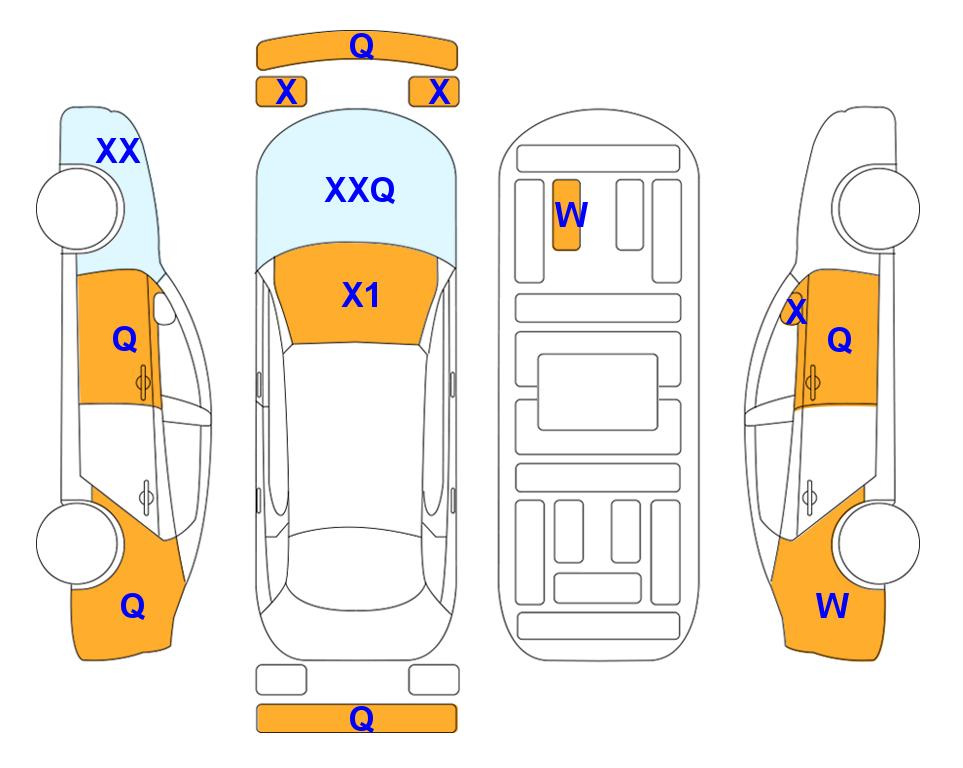 Схема состояния кузова Lotte для KIA INTERACTIVE K5 (G) 2.0 Prestige