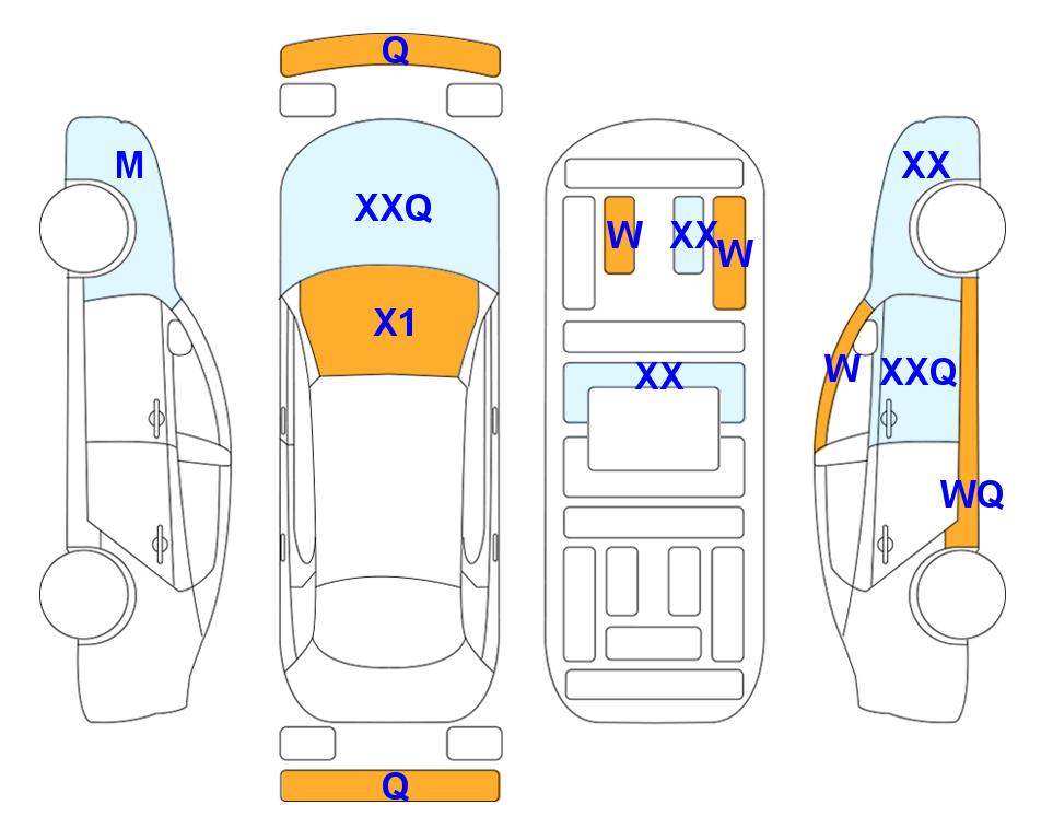 Схема состояния кузова Lotte для KGM / SsangYong TORRES (G) 1.5 T7 4WD