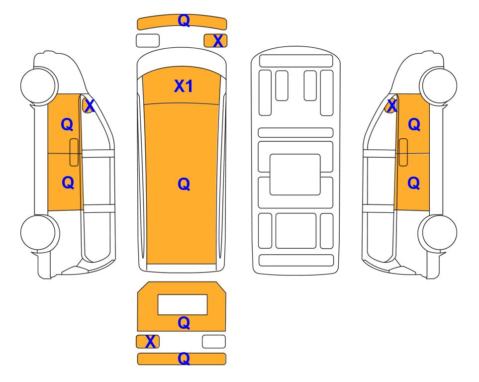 Схема состояния кузова Lotte для Hyundai STARIA (D) 2.2 Tourer 11-Seater Modern