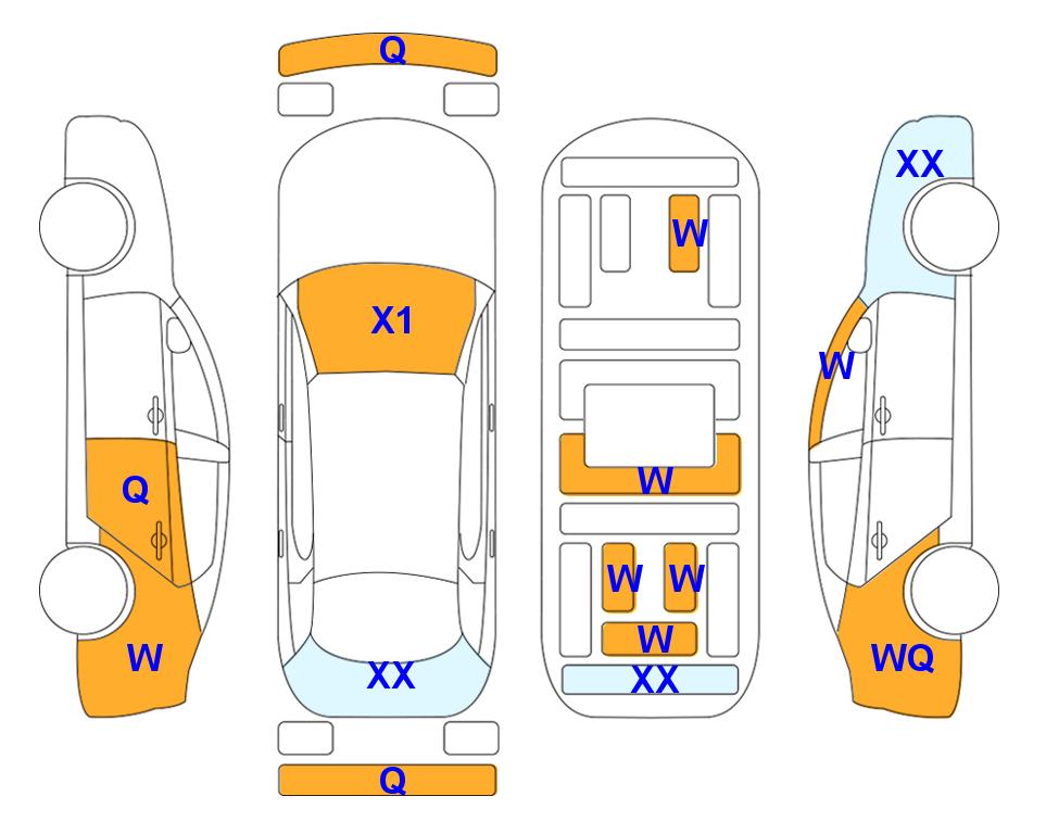 Схема состояния кузова Lotte для KIA K8 (G) 2.5 Noblesse