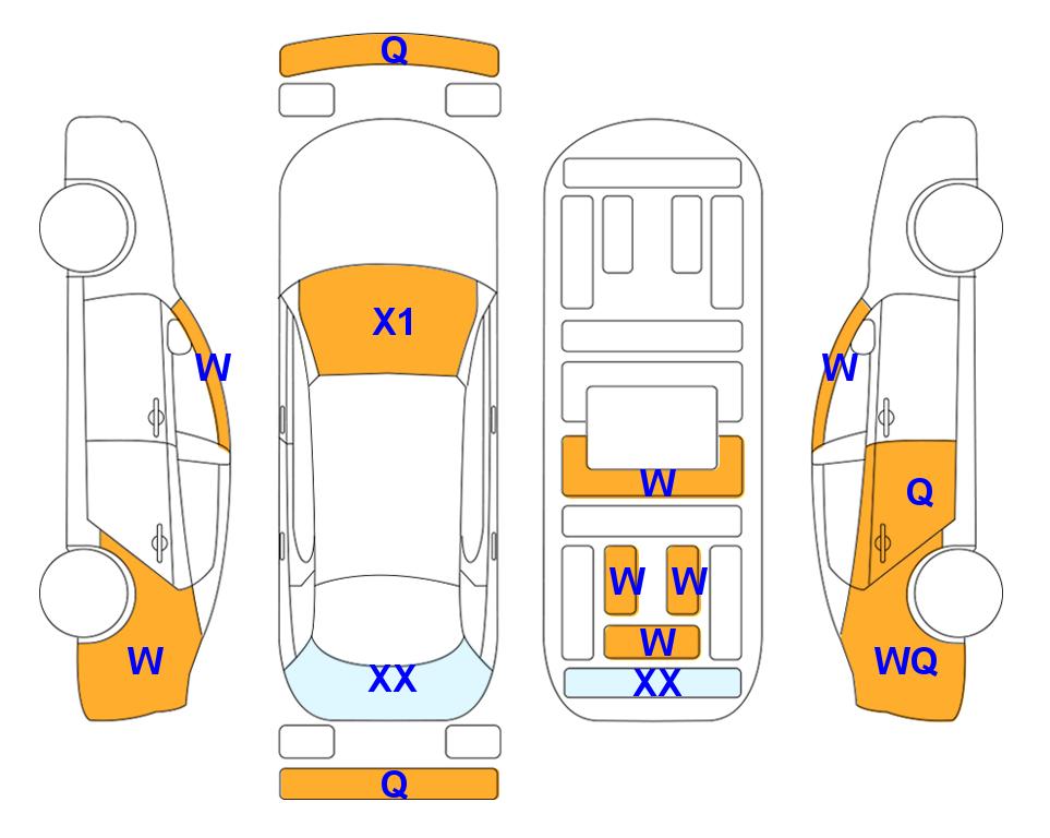 Схема состояния кузова Lotte для Hyundai GRANDEUR GN7 (G)2.5 Premium 2WD AT