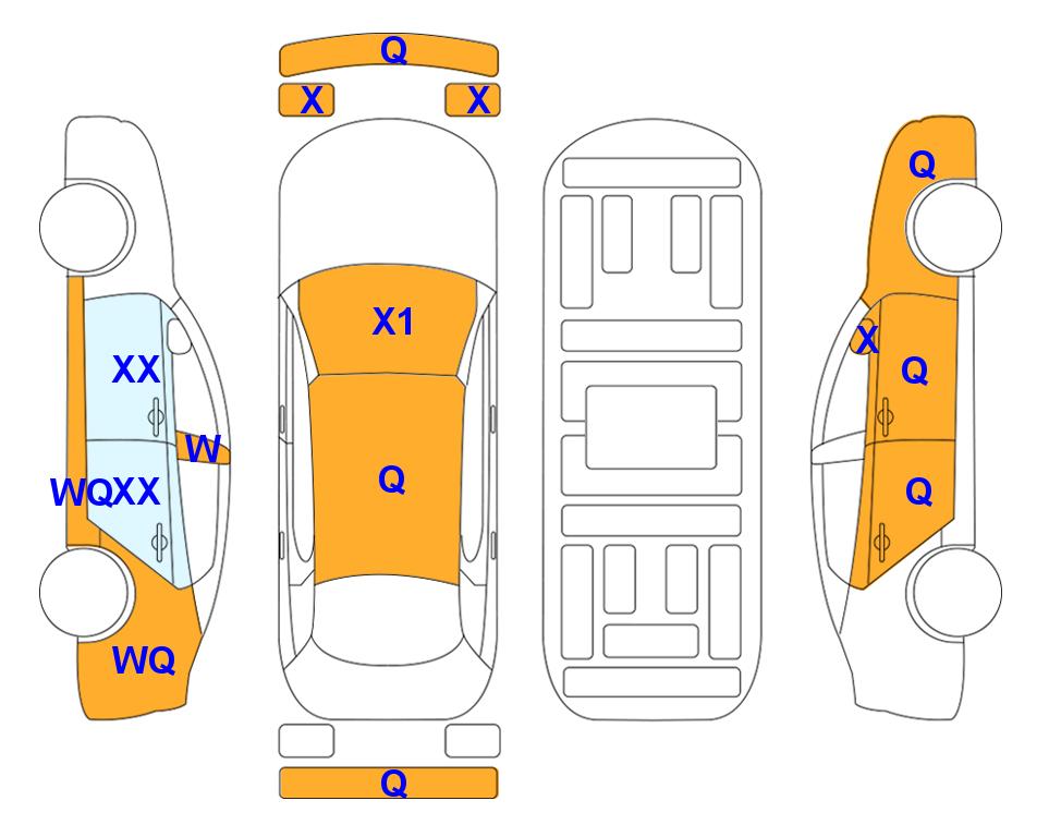 Схема состояния кузова Lotte для Hyundai ALL NEW AVANTE (G) 1.6 SMART