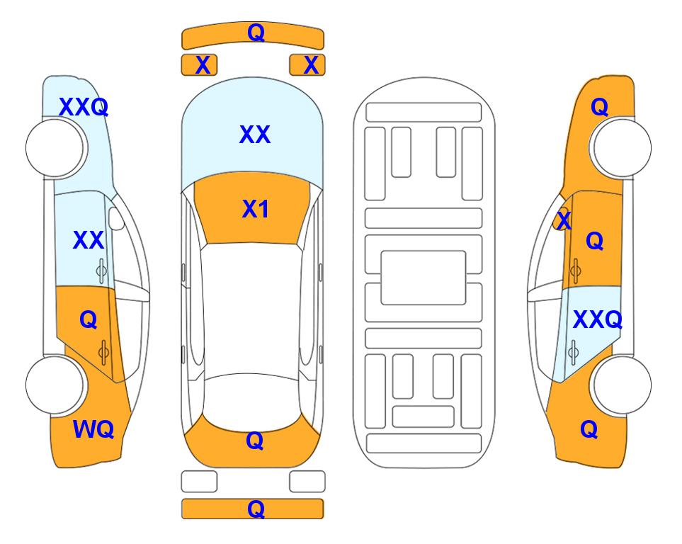 Схема состояния кузова Lotte для KIA CARNIVAL KA4 (D) 2.2 Prestige 9-Seater