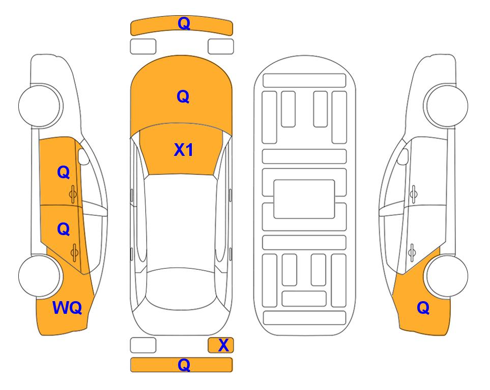 Схема состояния кузова Lotte для Hyundai THE NEW GRANDEUR (G) 2.5 Premium
