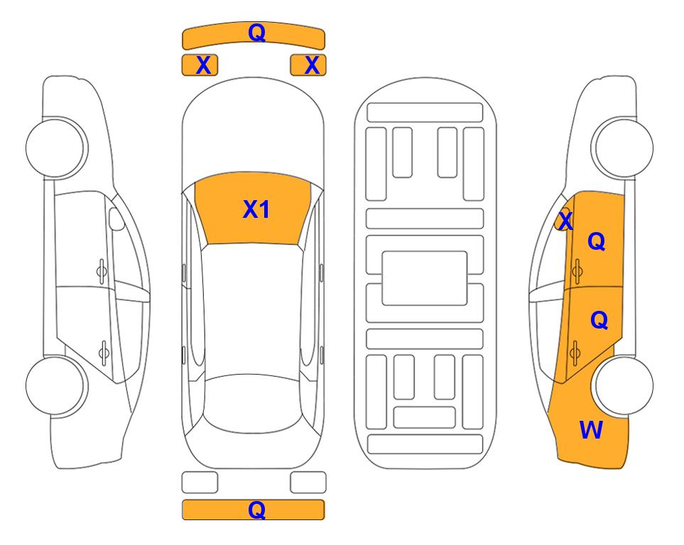 Схема состояния кузова Lotte для KGM / SsangYong TORRES (G) 1.5 T5 2WD