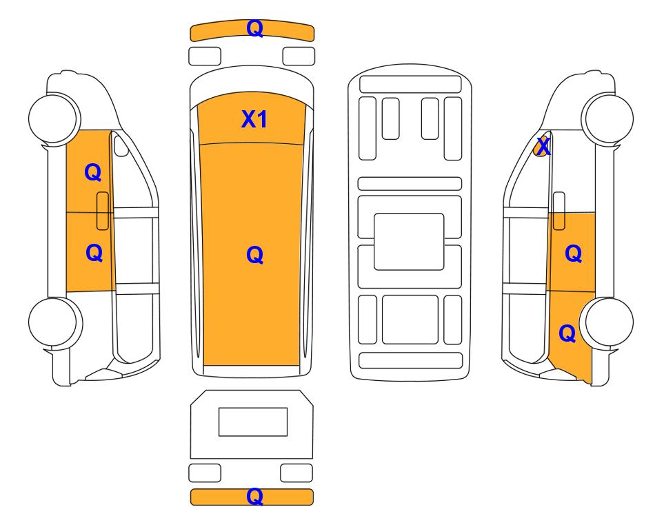 Схема состояния кузова Lotte для Hyundai STARIA (L) 3.5 Tourer 11-Seater Modern