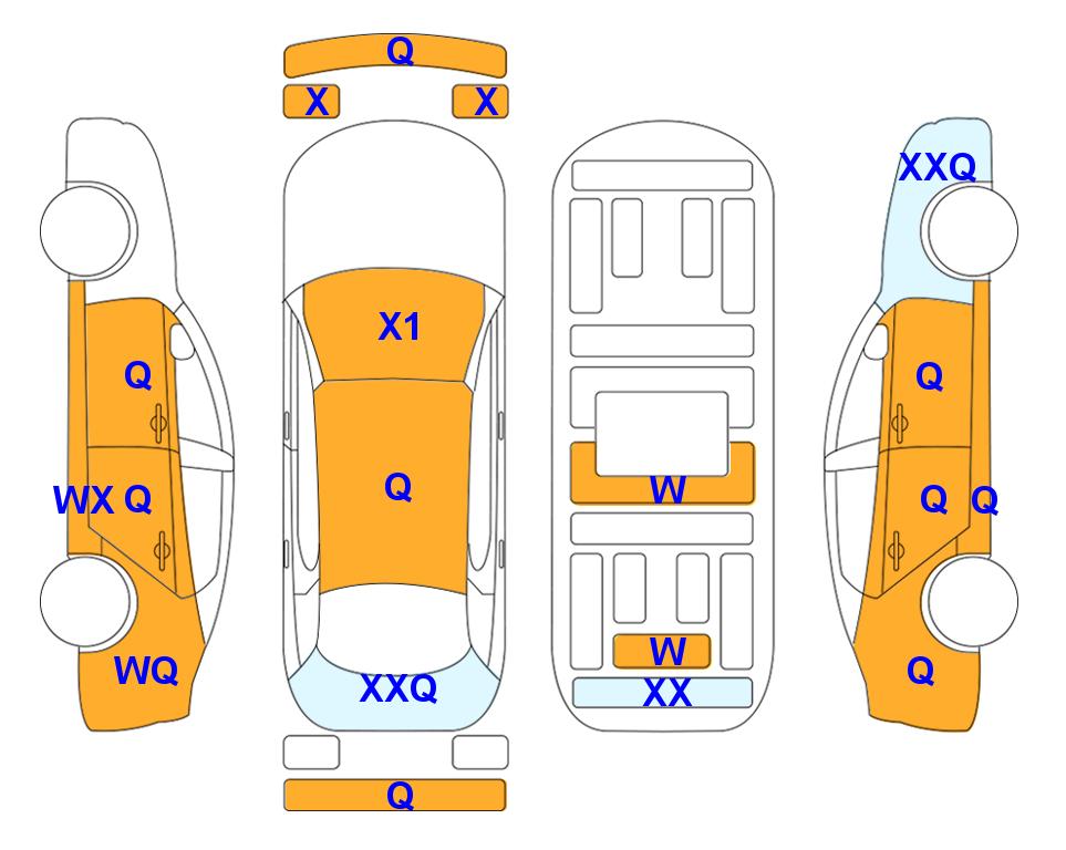 Схема состояния кузова Lotte для Hyundai ALL NEW AVANTE (H) 1.6 MODERN