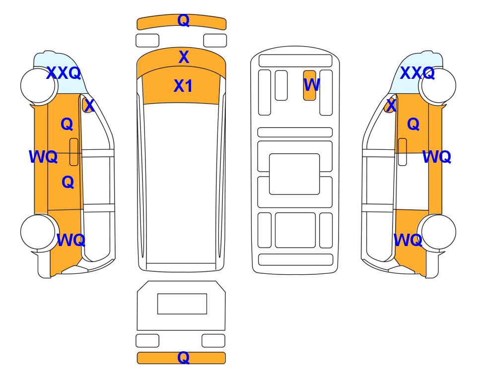 Схема состояния кузова Lotte для Hyundai STARIA (D) 2.2 Cargo 5-Seater Modern