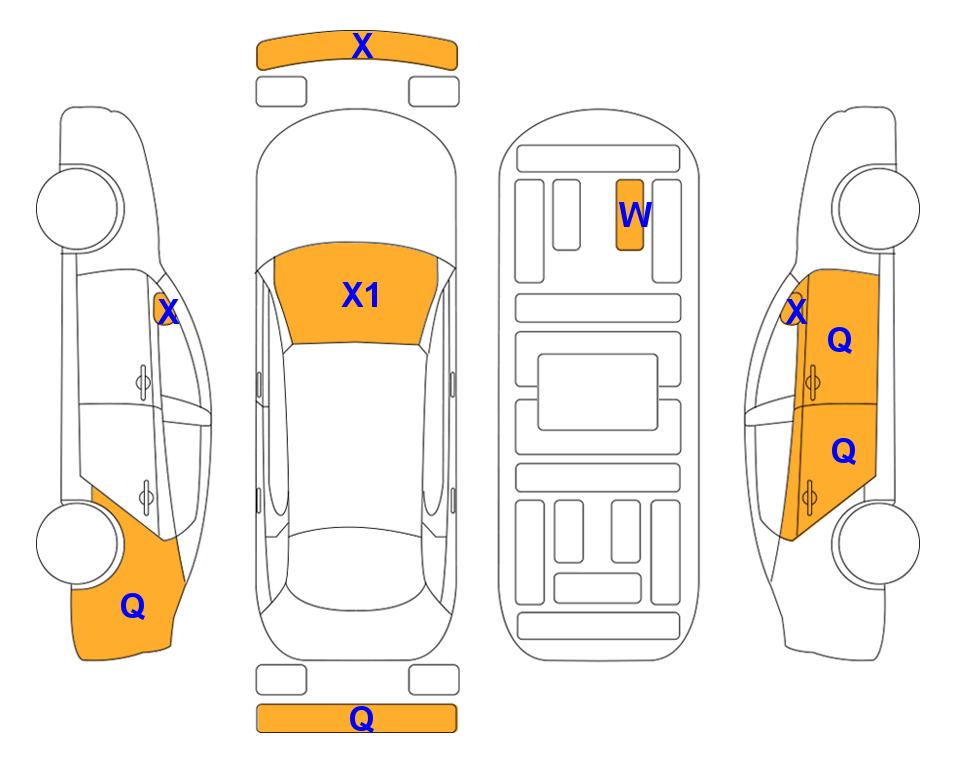 Схема состояния кузова Lotte для Chevrolet TRAILBLAZER (G) 1.35 TURBO ACTIV
