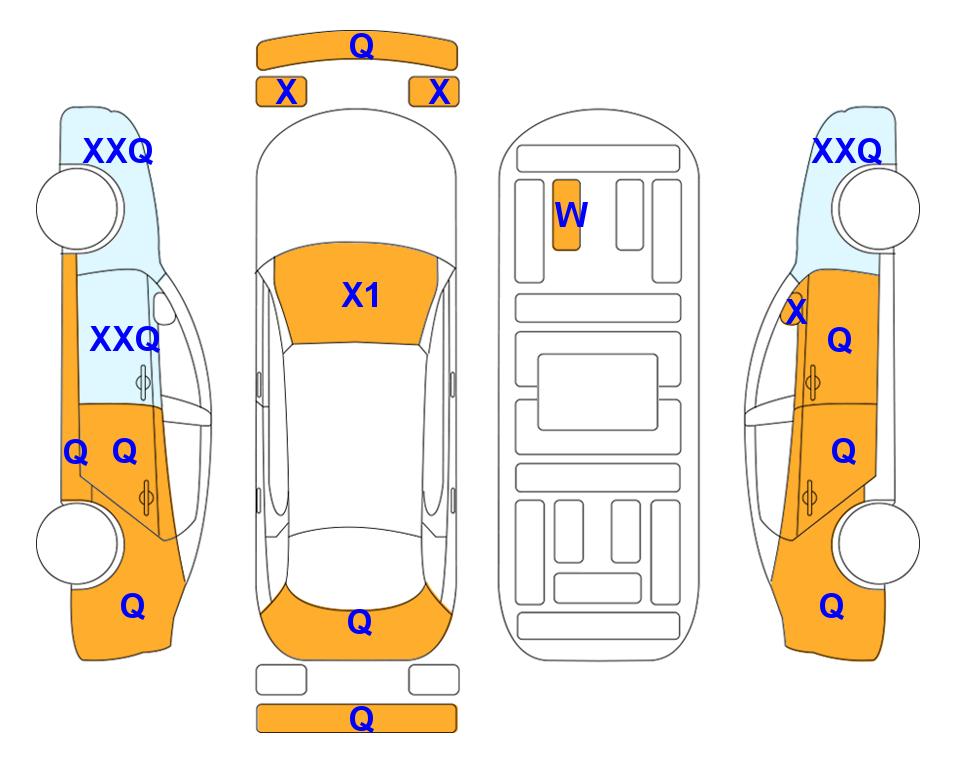 Схема состояния кузова Lotte для KIA THE NEW RAY (G) 1.0 Prestige