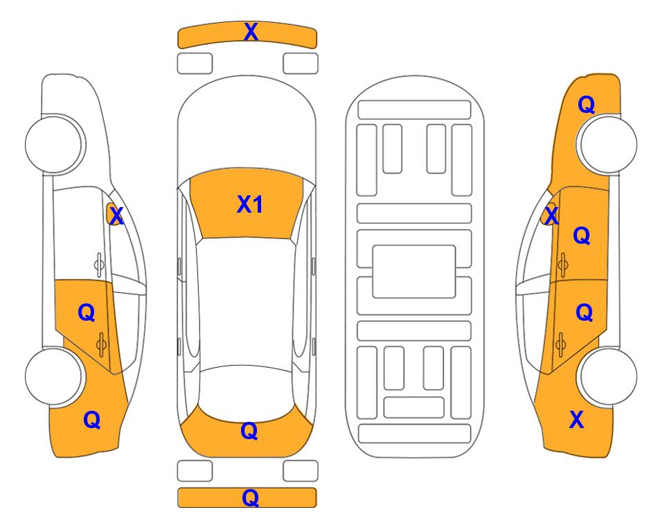 Схема состояния кузова Lotte для KIA K8 (L) 3.5 Prestige Private Use