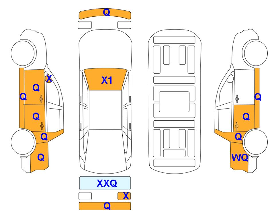 Схема состояния кузова Lotte для KGM / SsangYong THE NEW REXTON SPORTS (D) 2.2 Prestige 2WD