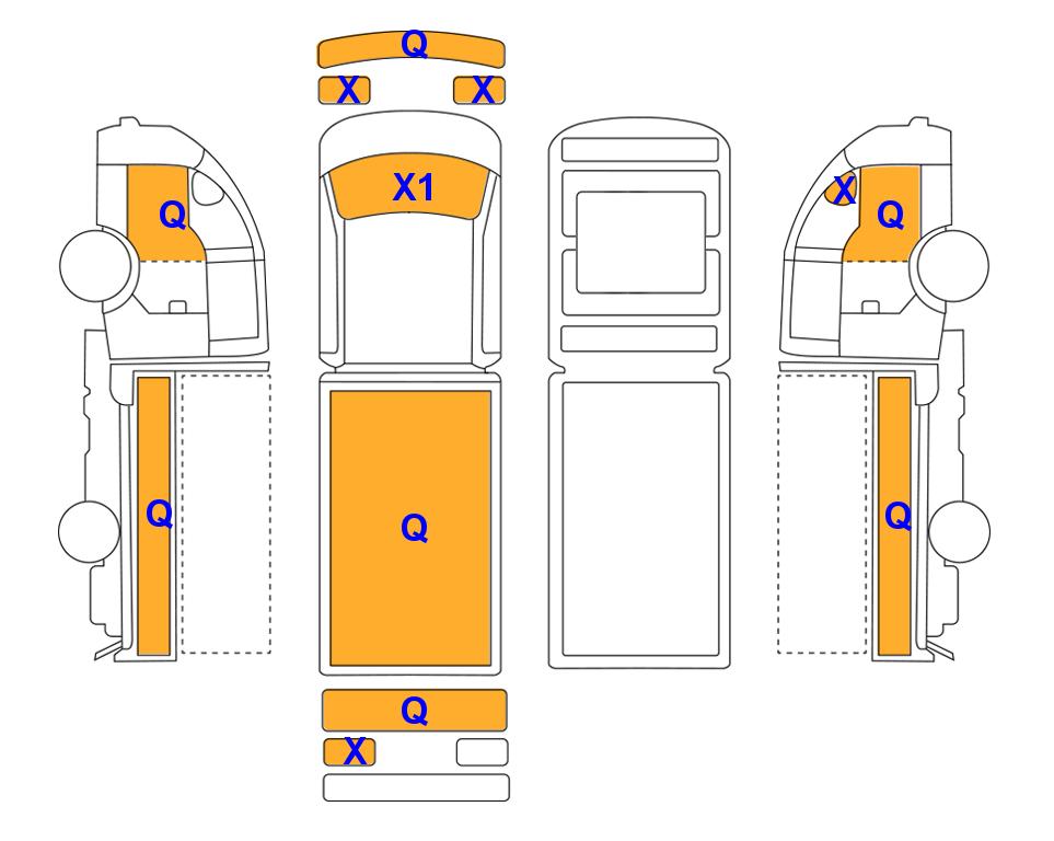 Схема состояния кузова Lotte для KIA BONGO (D) 2.5 1.2-Ton King Cab Extra Long Wheelbase 2WD GL Manual