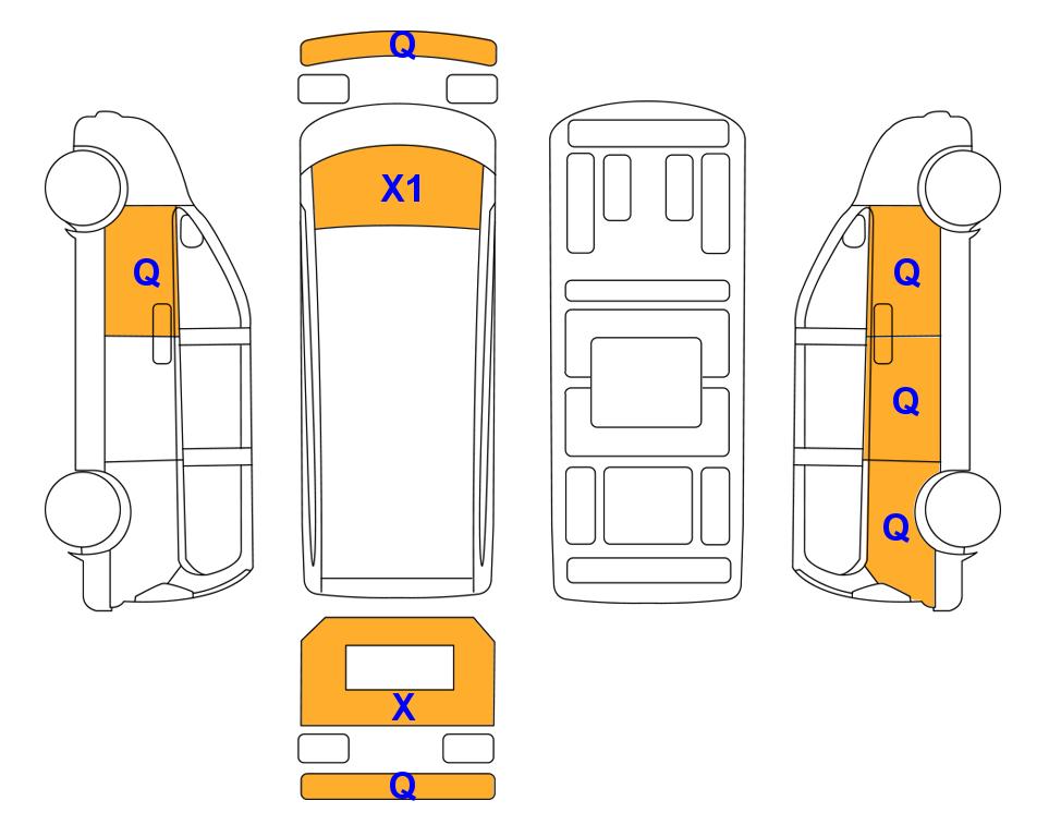 Схема состояния кузова Lotte для Hyundai STARIA (D) 2.2 Cargo 5-Seater Modern