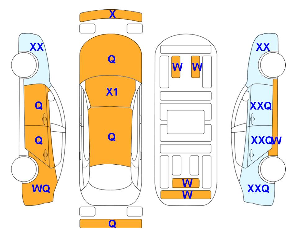Схема состояния кузова Lotte для KIA INTERACTIVE K5 (G) 2.0 Trendy