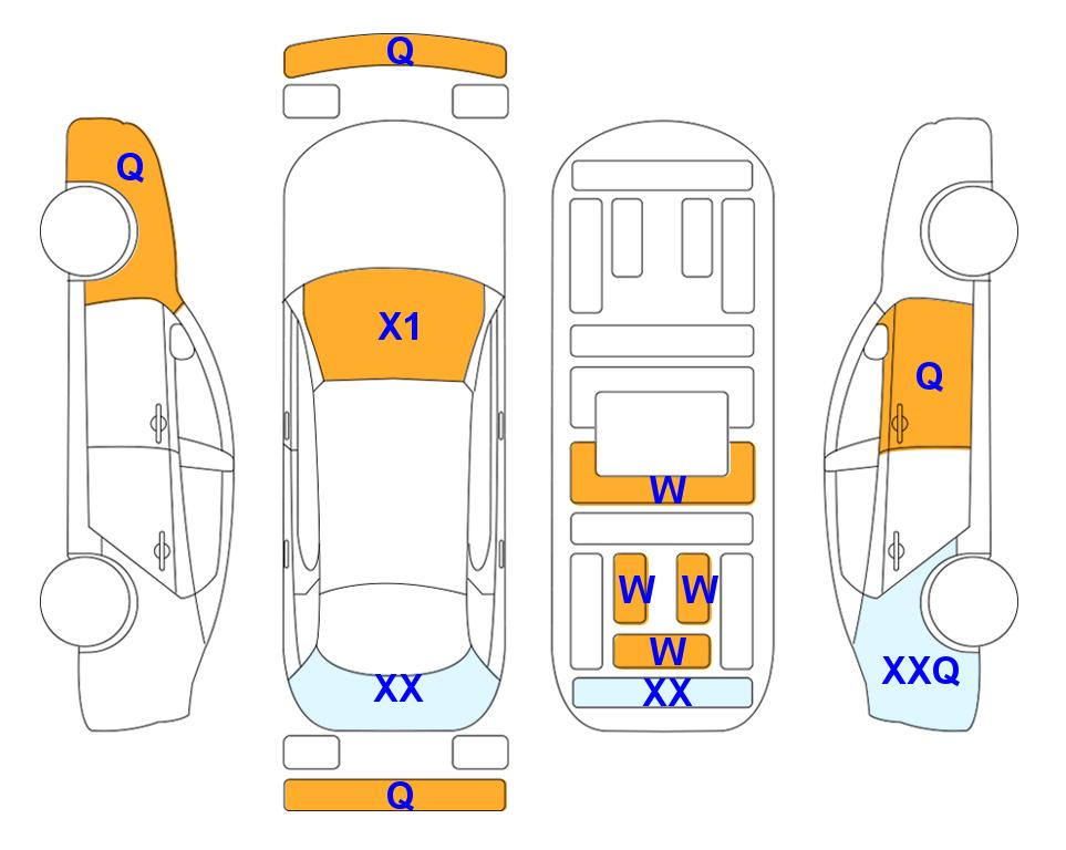 Схема состояния кузова Lotte для Hyundai GRANDEUR GN7 (H) 1.6T Premium