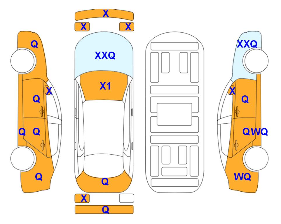 Схема состояния кузова Lotte для Hyundai ALL NEW AVANTE (G) 1.6 MODERN