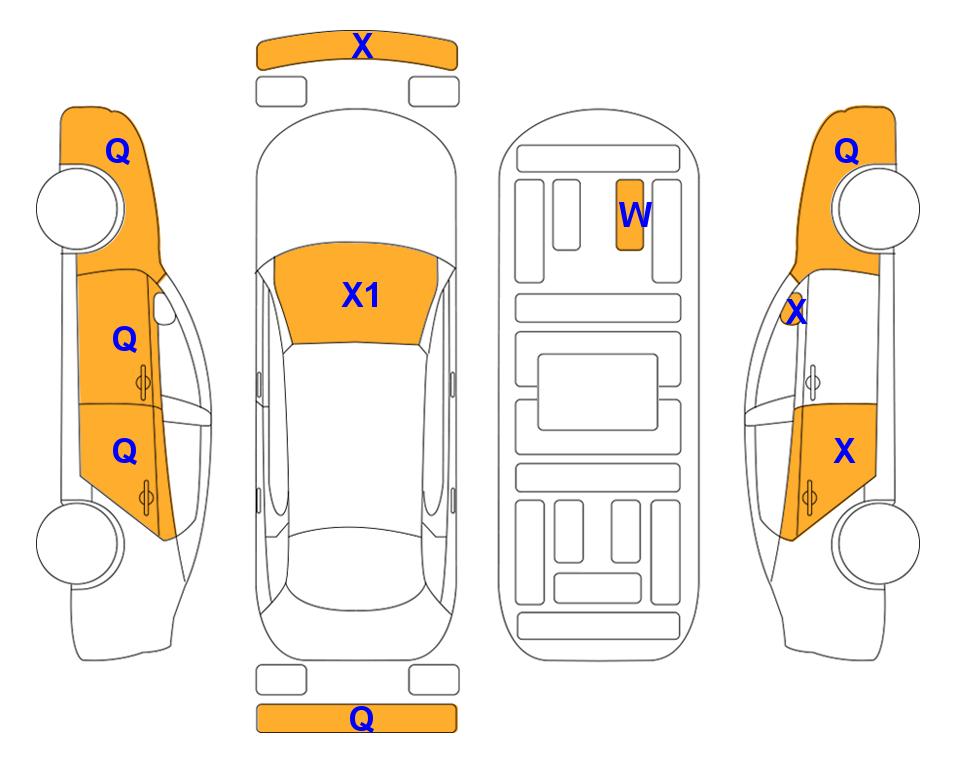 Схема состояния кузова Lotte для Chevrolet TRAILBLAZER (G) 1.35 TURBO ACTIV
