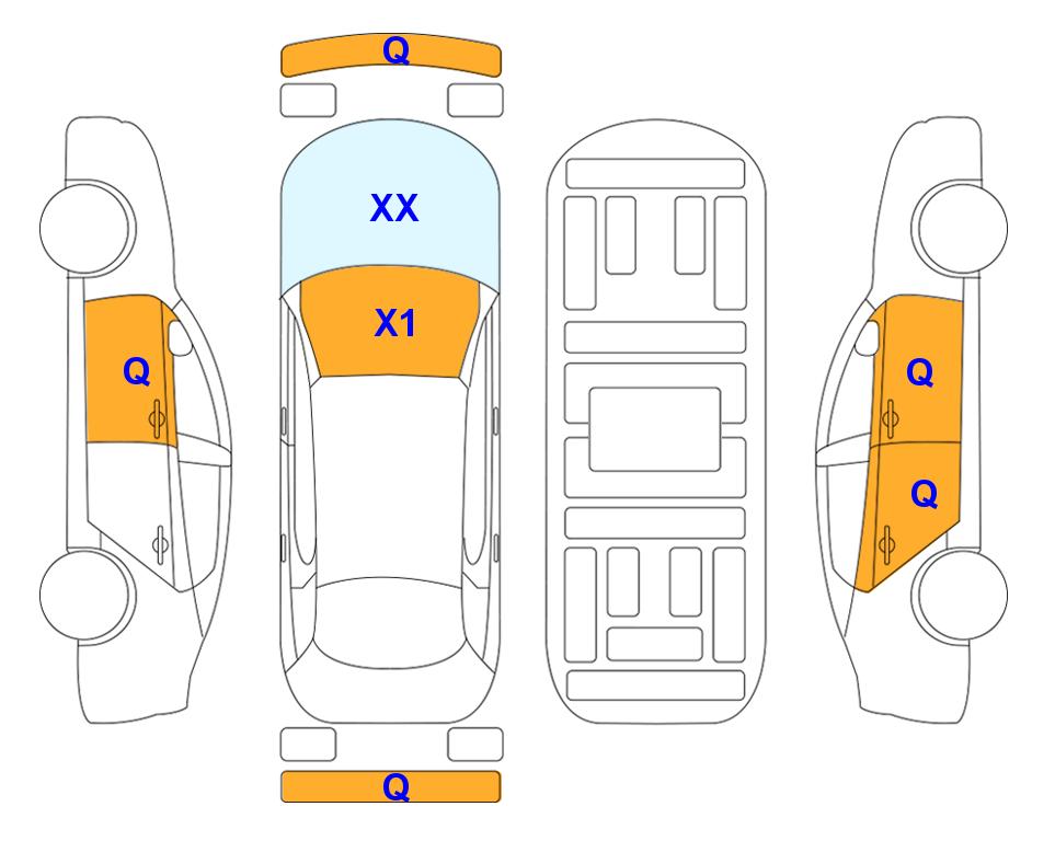 Схема состояния кузова Lotte для Hyundai THE NEW GRANDEUR (G) 2.5 Le Blanc