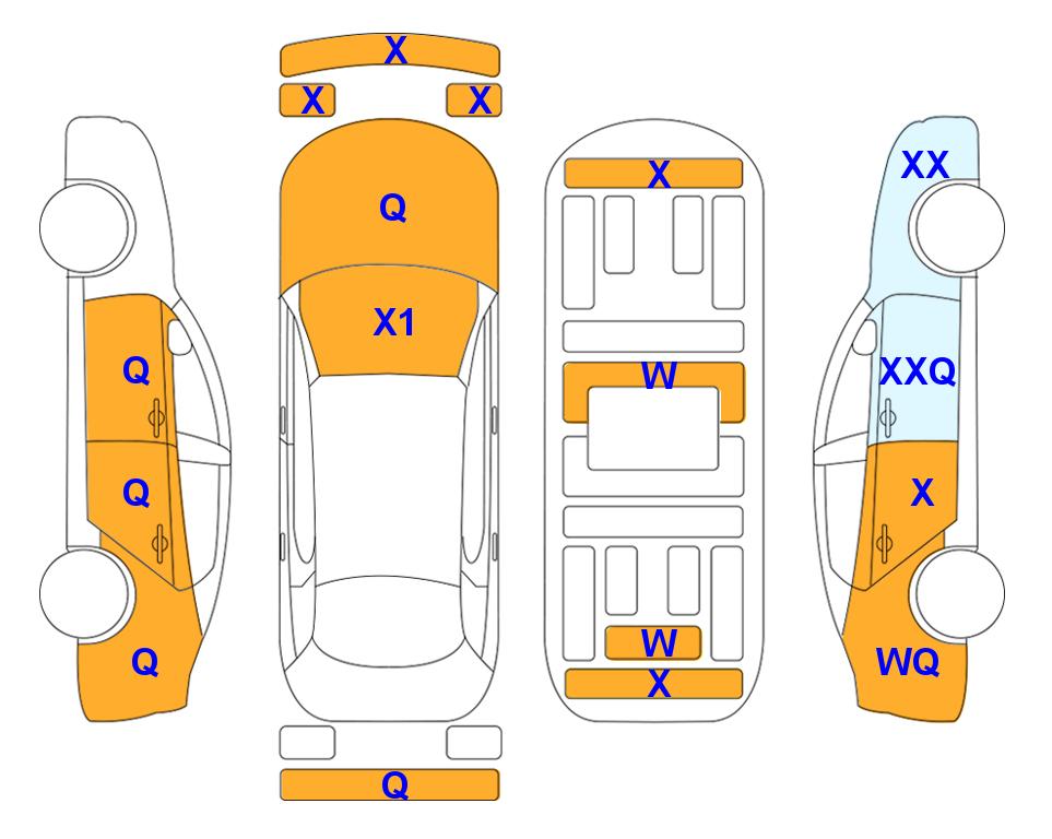 Схема состояния кузова Lotte для KIA INTERACTIVE K5 (G) 2.0 Trendy