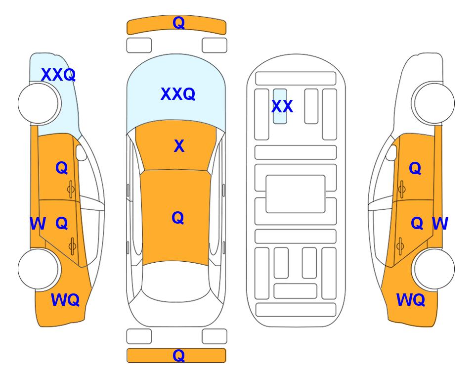 Схема состояния кузова Lotte для KIA THE NEW CARNIVAL (D) 2.2 Prestige 9-Seater
