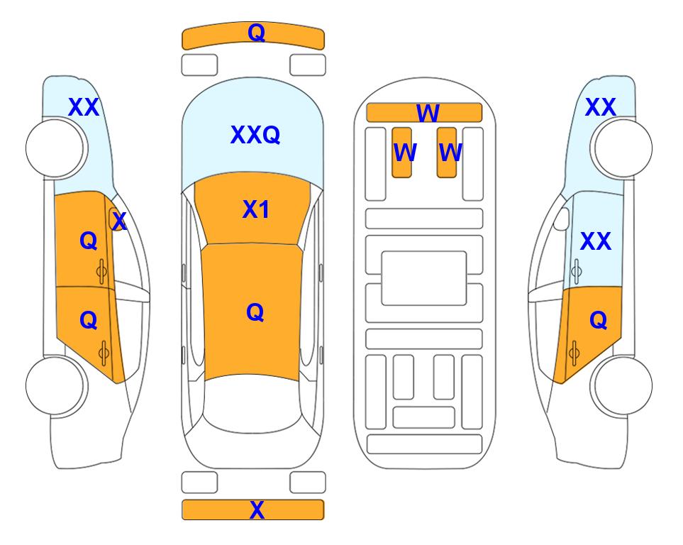 Схема состояния кузова Lotte для Chevrolet TRAILBLAZER (G) 1.35 TURBO ACTIV