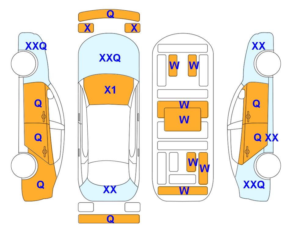 Схема состояния кузова Lotte для KIA INTERACTIVE K5 (G) 2.0 Trendy