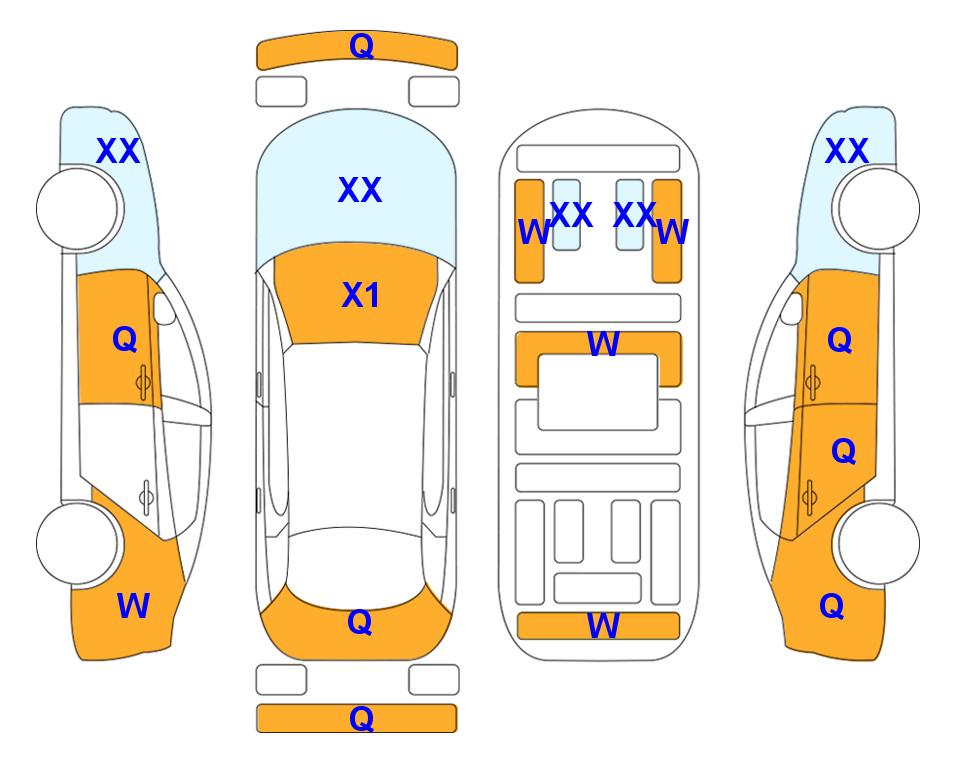 Схема состояния кузова Lotte для KIA INTERACTIVE K5 (G) 2.0 Trendy