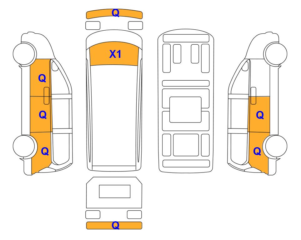 Схема состояния кузова Lotte для Hyundai STARIA (D) 2.2 Cargo 5-Seater Smart
