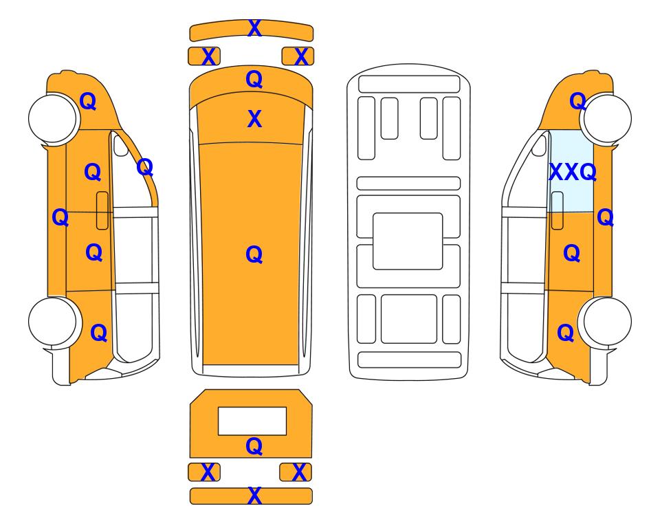 Схема состояния кузова Lotte для Hyundai THE NEW GRAND STAREX(D)2.5 Wagon Smart 12-Seater