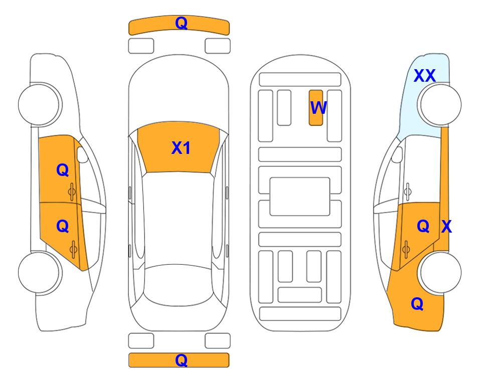 Схема состояния кузова Lotte для KIA THE NEW K3 (G) 1.6 Trendy