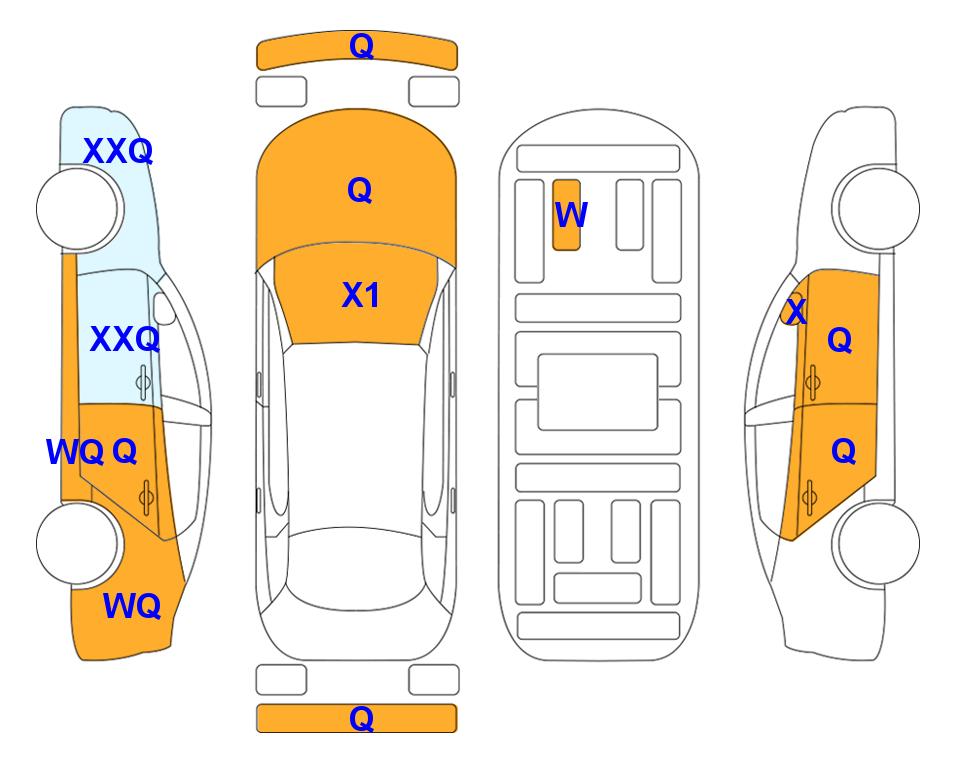 Схема состояния кузова Lotte для KIA CARNIVAL KA4 (G) 3.5 Prestige 9-Seater